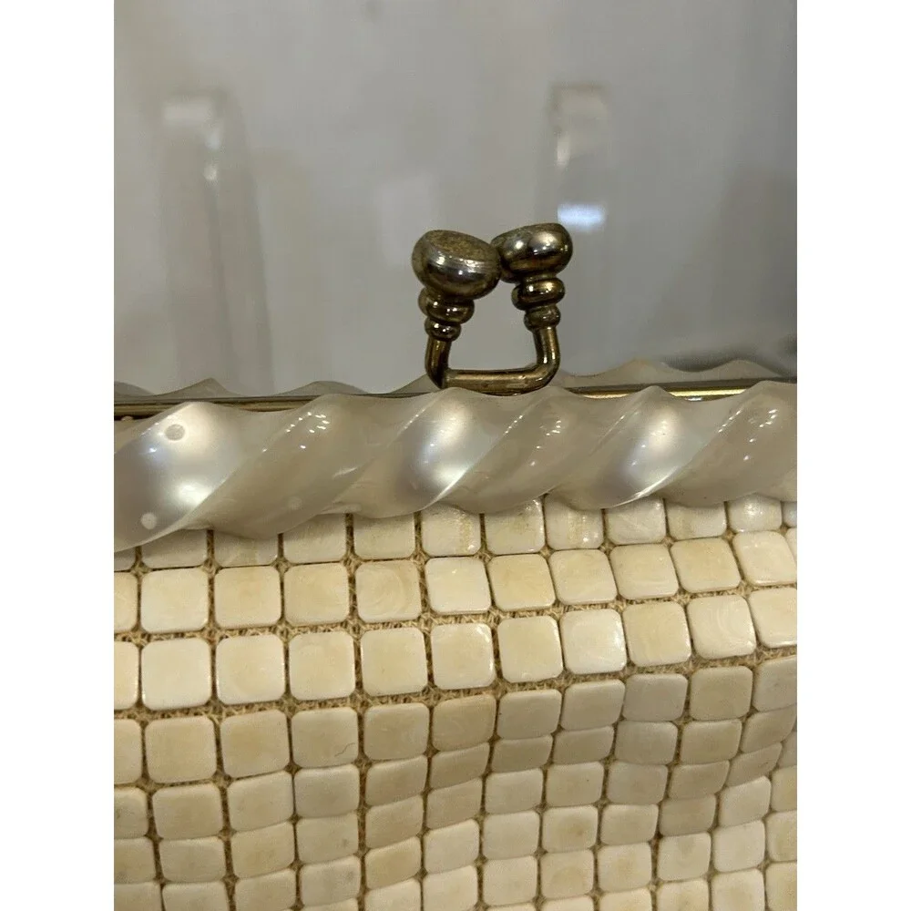 Vintage Square Beaded Purse 12” x 9” Made in Hong Kong